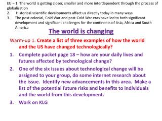 the world is changing