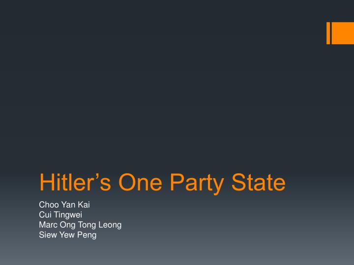 hitler s one party state