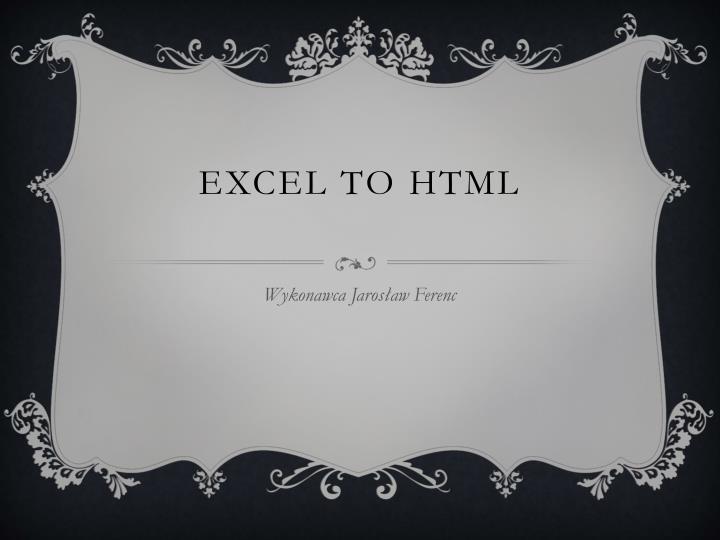 excel to html