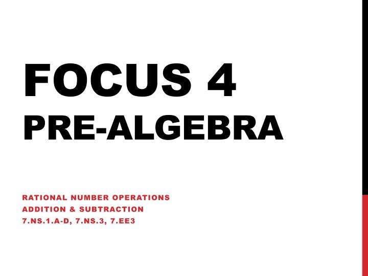 focus 4 pre algebra