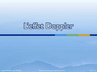 l effet doppler