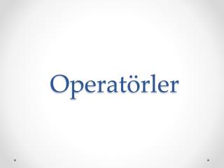 operat rler