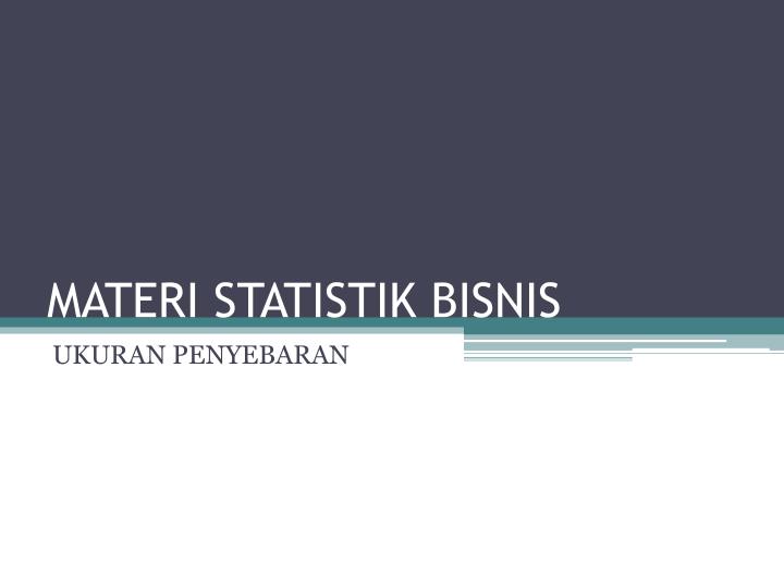 materi statistik bisnis