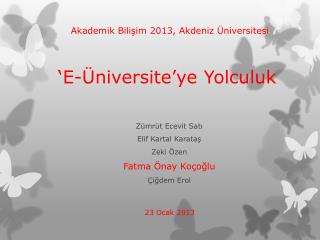 e niversite ye yolculuk