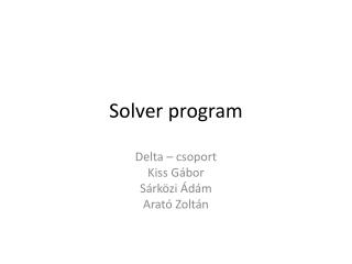solver program