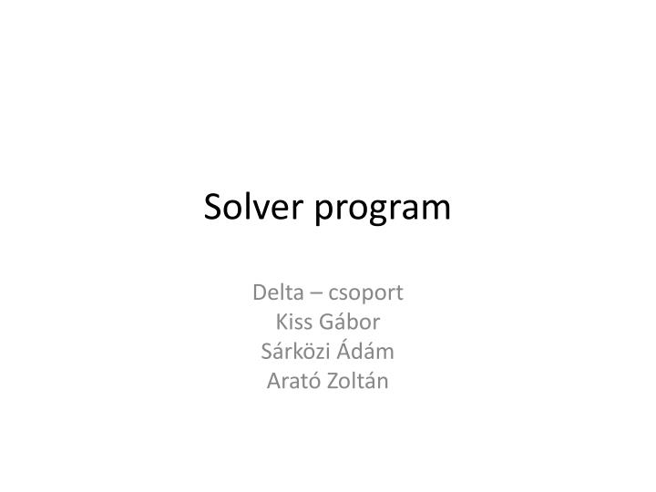 solver program