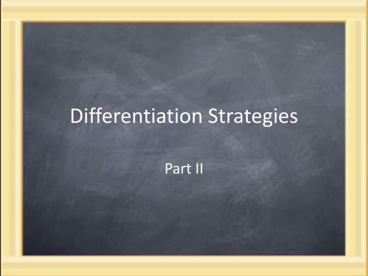differentiation strategies