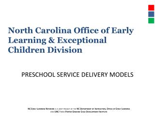 Preschool Service Delivery Models