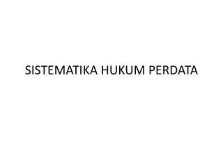 sistematika hukum perdata