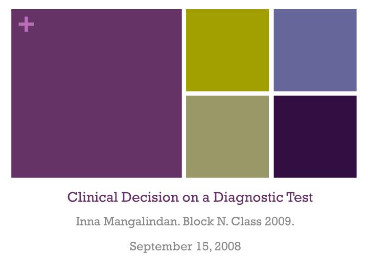 clinical decision on a diagnostic test