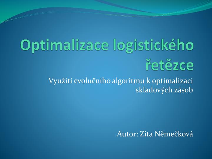 optimalizace logistick ho et zce