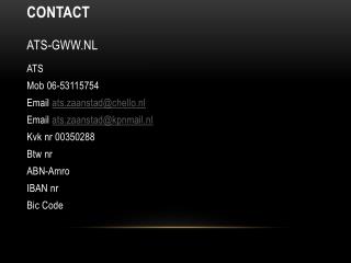 Contact ATS-GWW.nl