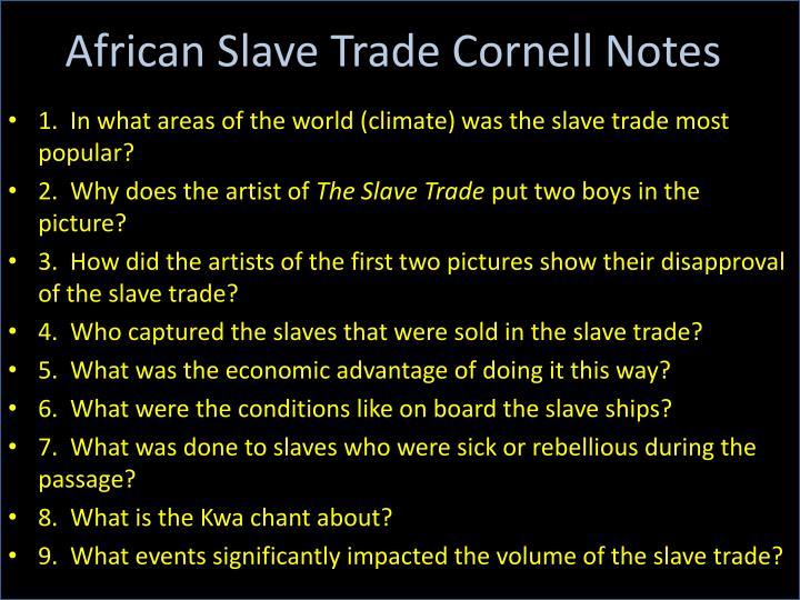 african slave trade cornell notes