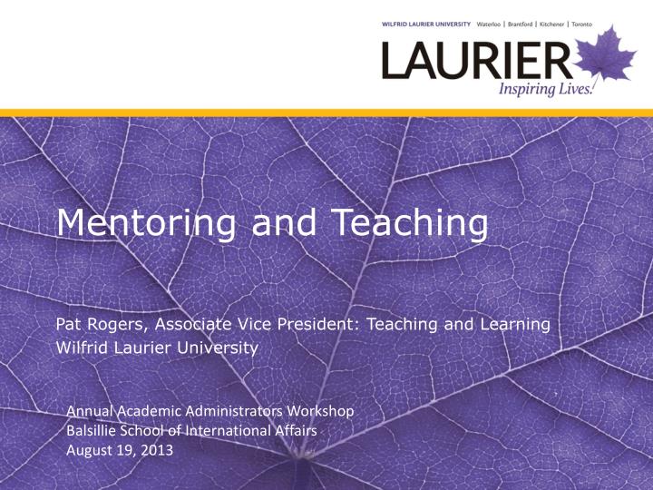 mentoring and teaching