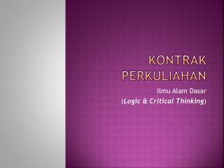 kontrak perkuliahan
