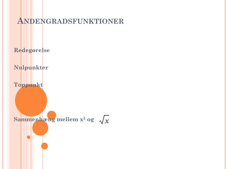 a ndengradsfunktioner