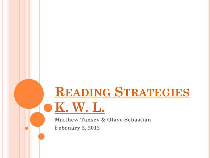 reading strategies k w l