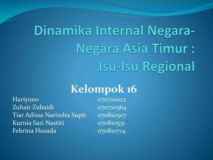 dinamika internal negara negara asia timur isu isu regional