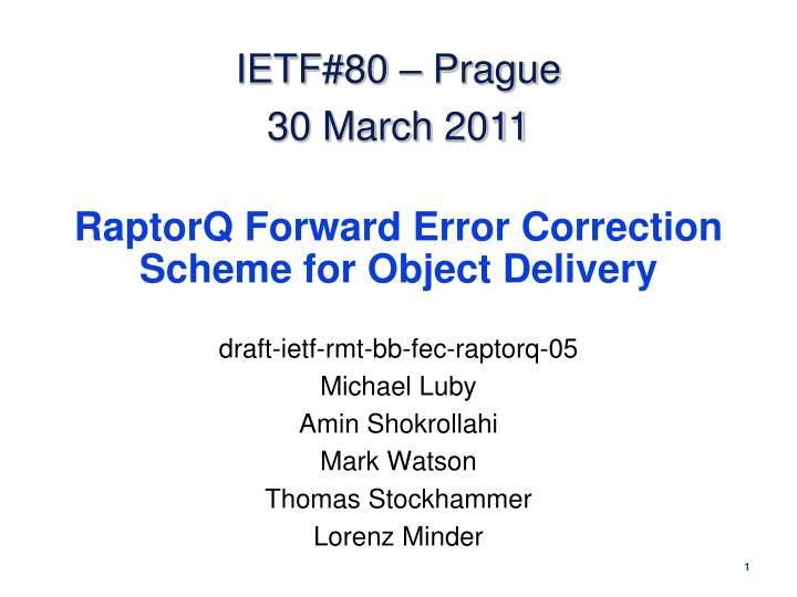 raptorq forward error correction scheme for object delivery