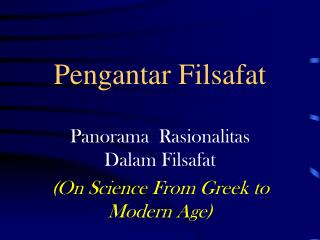 pengantar filsafat