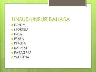 unsur unsur bahasa
