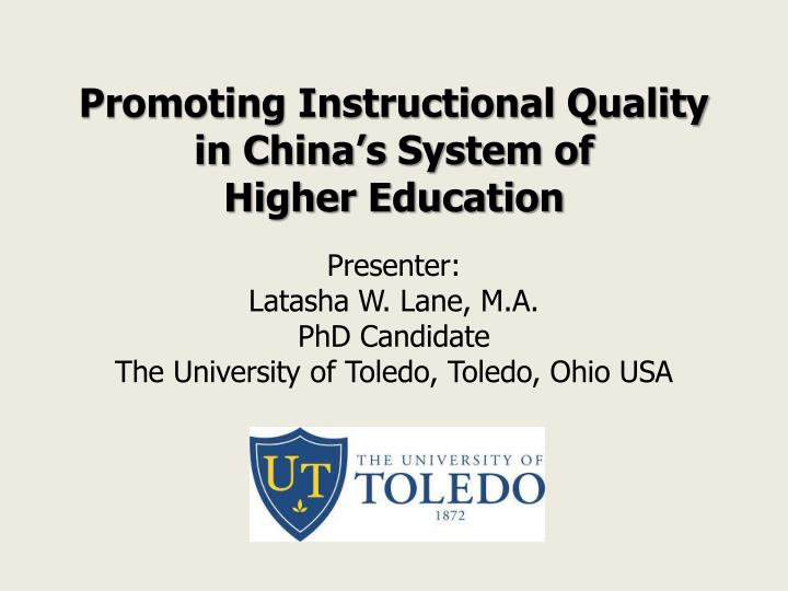 promoting instructional quality in china s system of higher education