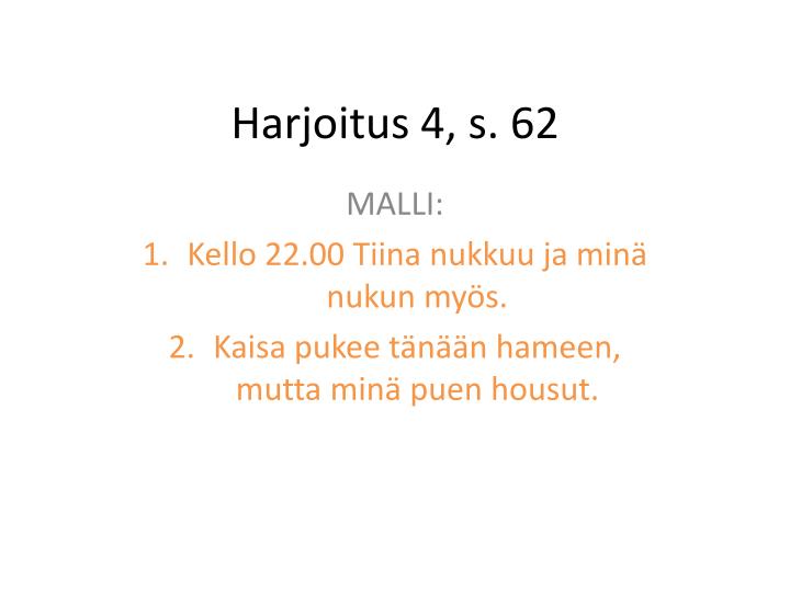 harjoitus 4 s 62