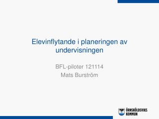 Elevinflytande i planeringen av undervisningen