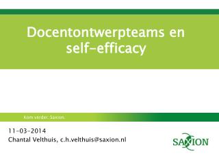 docentontwerpteams en self efficacy