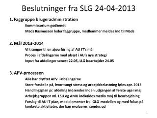 beslutninger fra slg 24 04 2013