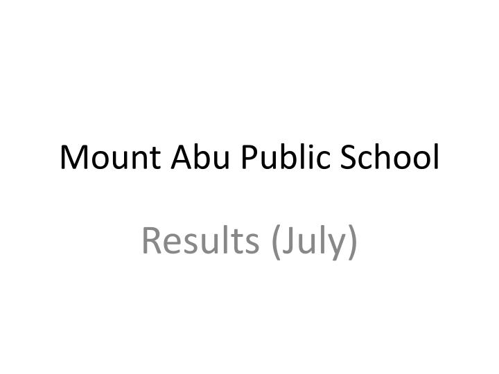 mount abu public school