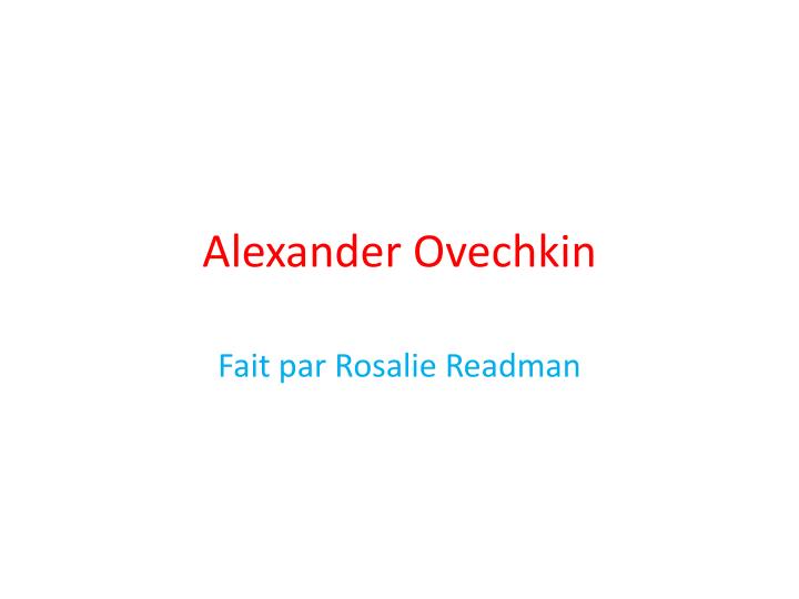 alexander ovechkin