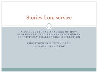 Stories from service