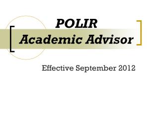 polir academic advisor