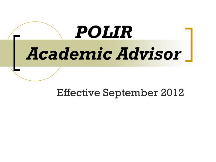 polir academic advisor