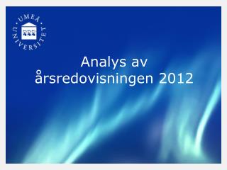 analys av rsredovisningen 2012