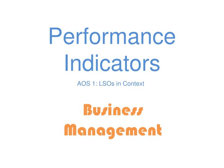 performance indicators