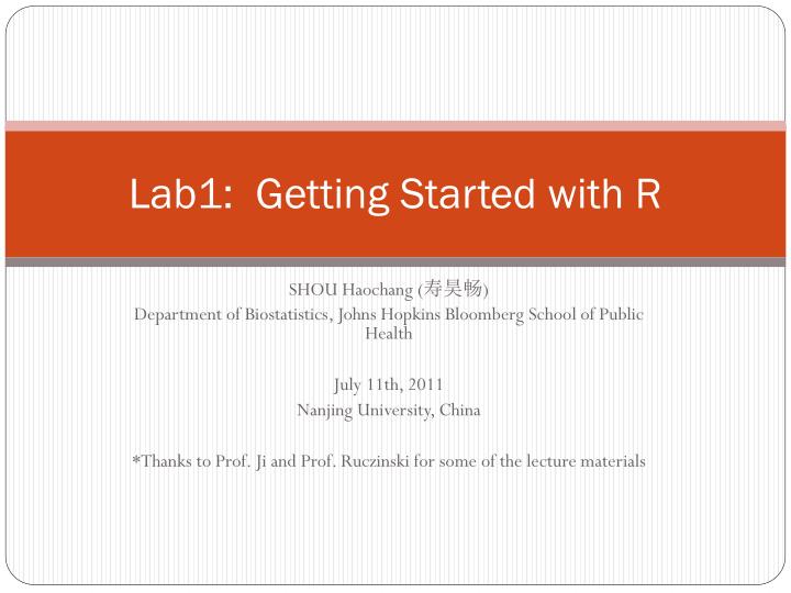 lab1 getting started with r
