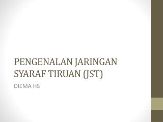 pengenalan jaringan syaraf tiruan jst