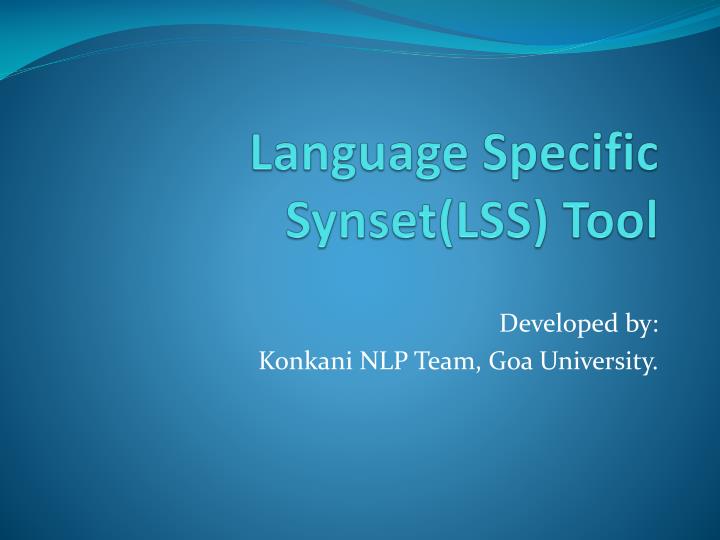language specific synset lss tool