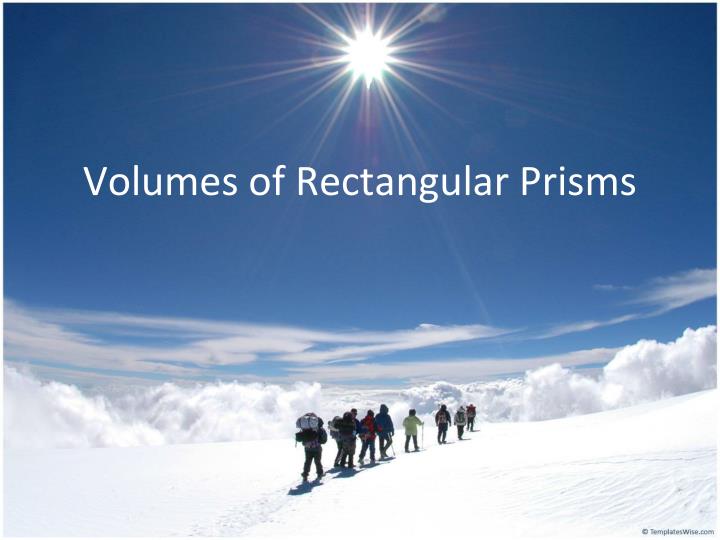 volumes of rectangular prisms