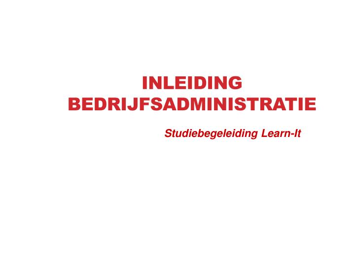 studiebegeleiding learn it