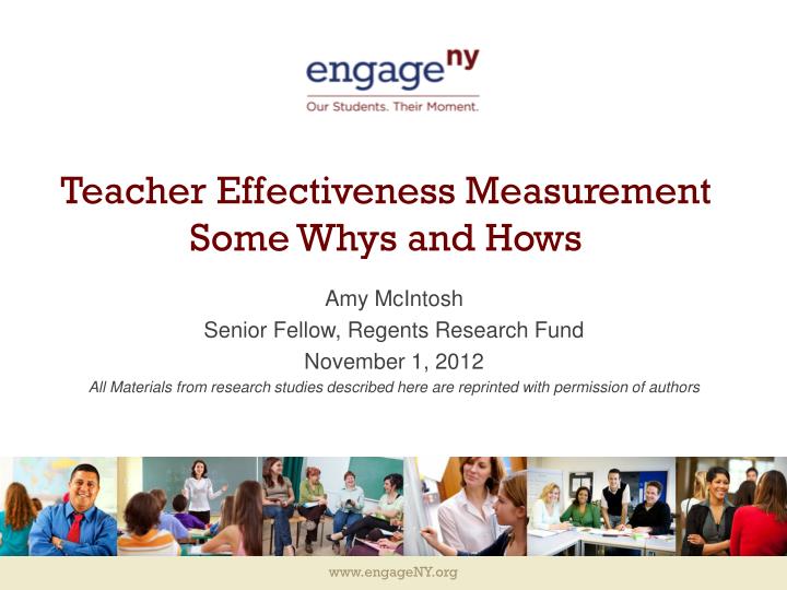 teacher effectiveness measurement some whys and hows