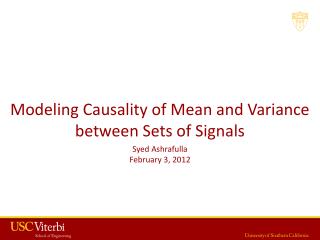 Modeling Causality of Mean and Variance between Sets of Signals