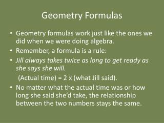 Geometry Formulas