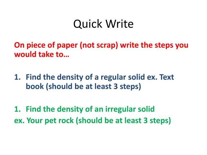quick write