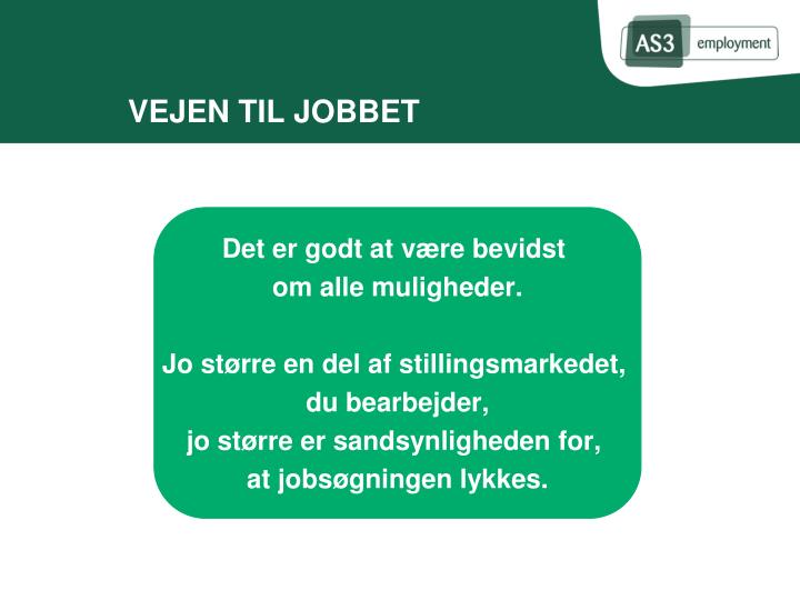 vejen til jobbet