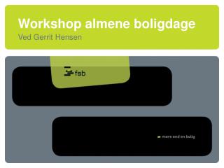 workshop almene boligdage