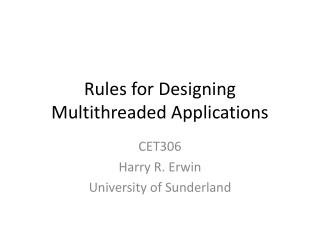 Rules for Designing Multithreaded Applications