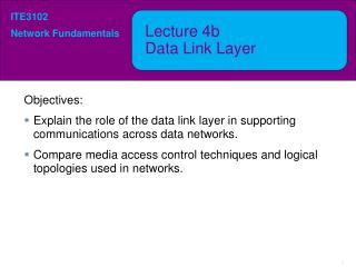 Lecture 4b Data Link Layer
